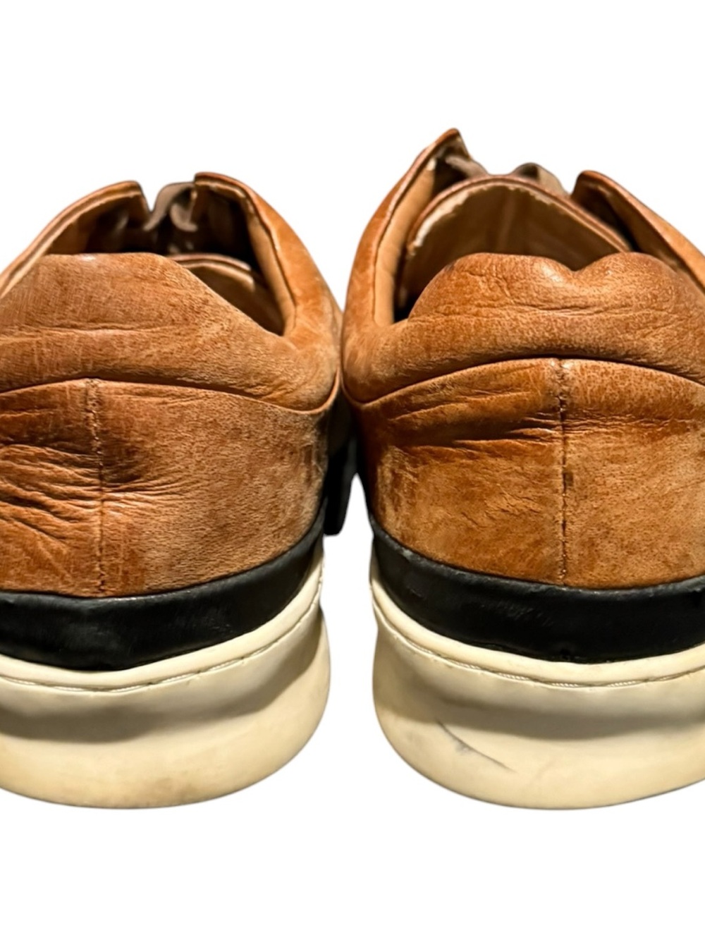 Franco Fortini Men's Devon Cognac Leather Oxford Lace Dress Shoes Size 10.5 - Picture 6 of 9